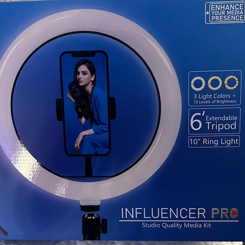 10” ring light tripod